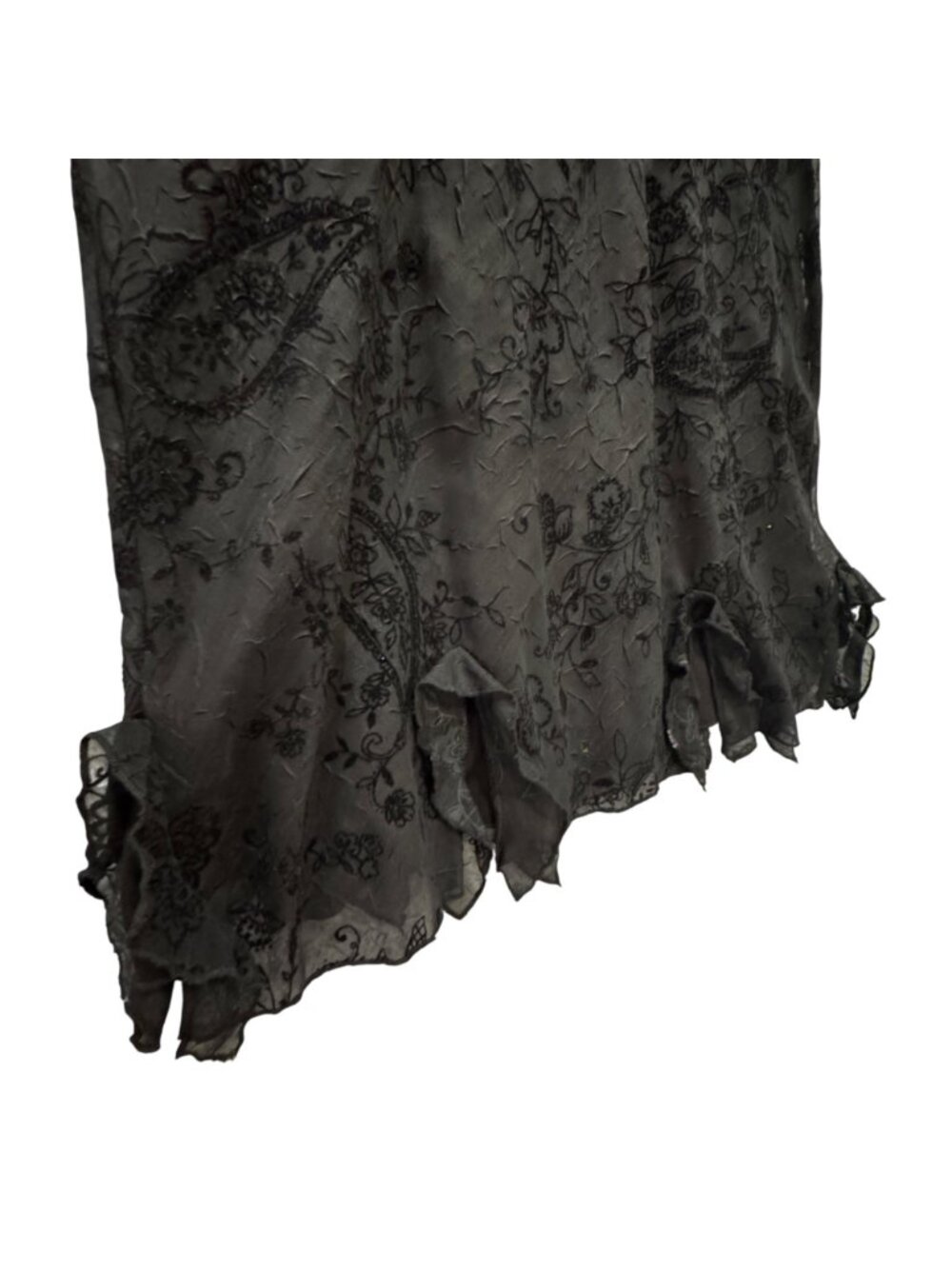 Black Lace Cottagecore Dress Size10P Empire Waist Midi Whimsygoth Dark Romance - Picture 7 of 12